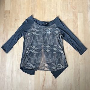 Grey open back blouse